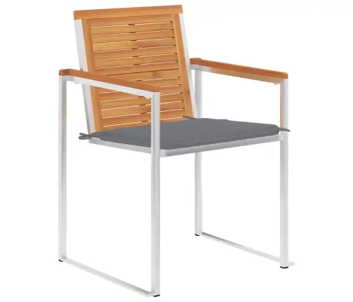 Dārza Krēsli Ar Matračiem, 2 Gab., Akācijas Masīvkoks, Tērauds Vidaxl