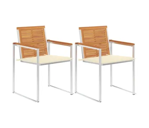 Sodo Kėdės Su Pagalvėlėmis, 2Vnt., Akacijos Masyvas Ir Plienas