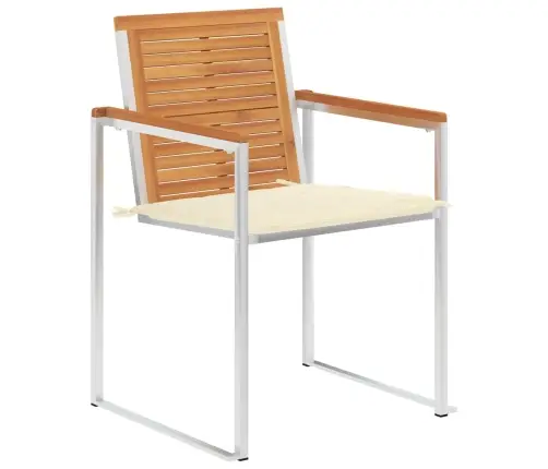 Sodo Kėdės Su Pagalvėlėmis, 2Vnt., Akacijos Masyvas Ir Plienas