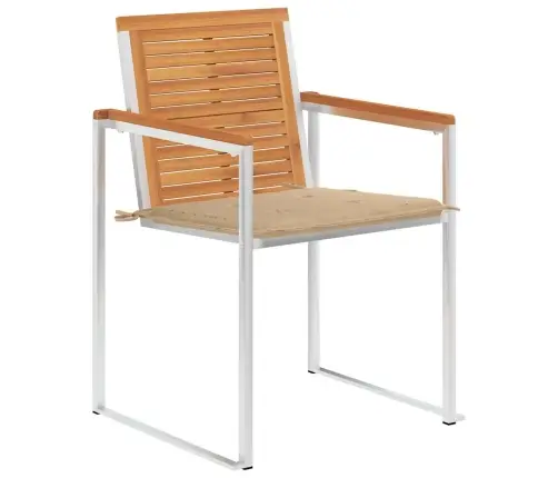 Dārza Krēsli Ar Matračiem, 2 Gab., Akācijas Masīvkoks, Tērauds Vidaxl