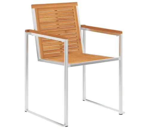 Dārza Krēsli Ar Matračiem, 2 Gab., Akācijas Masīvkoks, Tērauds Vidaxl