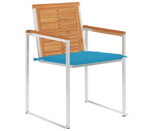 Dārza Krēsli Ar Matračiem, 2 Gab., Akācijas Masīvkoks, Tērauds Vidaxl