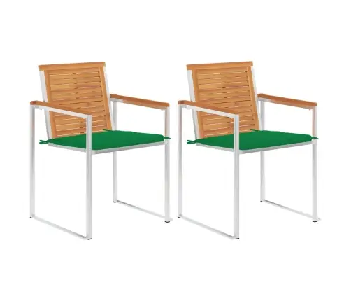 Dārza Krēsli Ar Matračiem, 2 Gab., Akācijas Masīvkoks, Tērauds Vidaxl