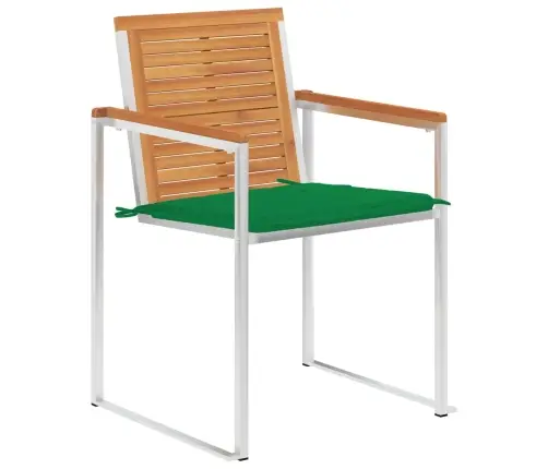 Dārza Krēsli Ar Matračiem, 2 Gab., Akācijas Masīvkoks, Tērauds Vidaxl