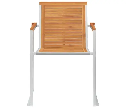 Dārza Krēsli Ar Matračiem, 2 Gab., Akācijas Masīvkoks, Tērauds Vidaxl