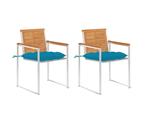 Dārza Krēsli Ar Matračiem, 2 Gab., Akācijas Masīvkoks, Tērauds Vidaxl Dārza Krēsli Ar Matračiem, 2 Gab., Akācijas Masīvkoks, Tērauds Vidaxl