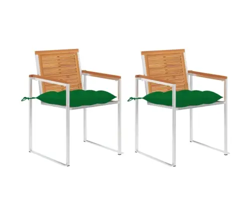 Sodo Kėdės Su Pagalvėlėmis, 2Vnt., Akacijos Masyvas Ir Plienas