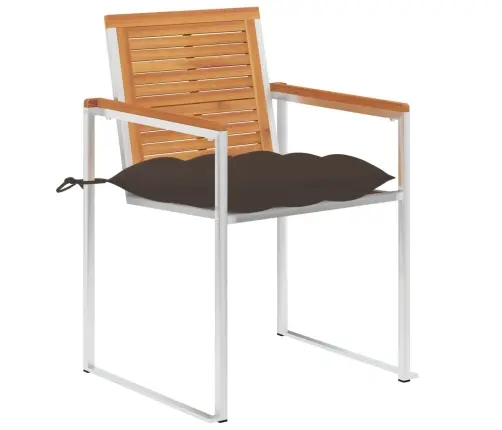 Dārza Krēsli Ar Matračiem, 2 Gab., Akācijas Masīvkoks, Tērauds Vidaxl