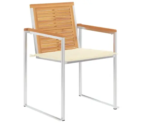 Dārza Krēsli Ar Matračiem, 2 Gab., Masīvs Tīkkoks, Tērauds Vidaxl