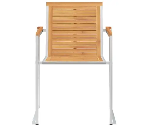 Dārza Krēsli Ar Matračiem, 2 Gab., Masīvs Tīkkoks, Tērauds Vidaxl