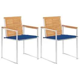 Dārza Krēsli Ar Matračiem, 2 Gab., Masīvs Tīkkoks, Tērauds Vidaxl