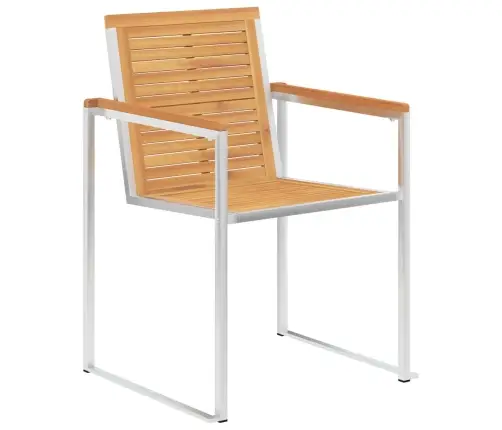 Dārza Krēsli Ar Matračiem, 2 Gab., Masīvs Tīkkoks, Tērauds Vidaxl