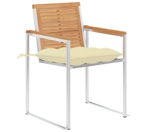 Dārza Krēsli Ar Matračiem, 2 Gab., Masīvs Tīkkoks, Tērauds Vidaxl Dārza Krēsli Ar Matračiem, 2 Gab., Masīvs Tīkkoks, Tērauds Vidaxl