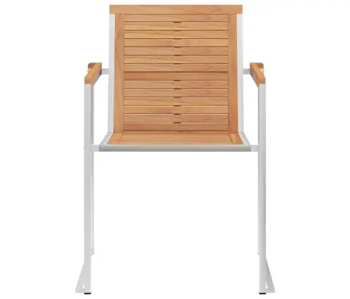 Dārza Krēsli Ar Matračiem, 2 Gab., Masīvs Tīkkoks, Tērauds Vidaxl