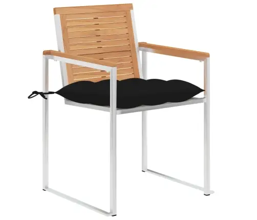 Dārza Krēsli Ar Matračiem, 2 Gab., Masīvs Tīkkoks, Tērauds Vidaxl