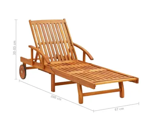 Dārza Sauļošanās Zvilnis Ar Matraci, Akācijas Masīvkoks Vidaxl