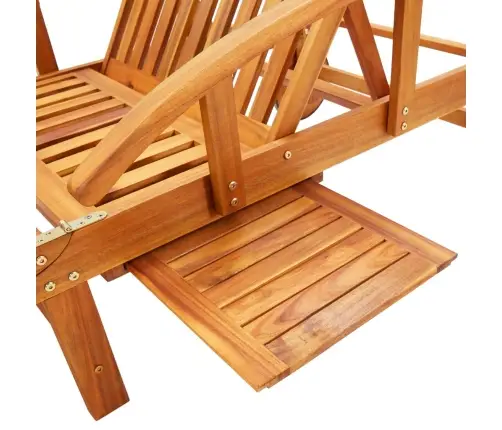 Dārza Sauļošanās Zvilnis Ar Matraci, Akācijas Masīvkoks Vidaxl