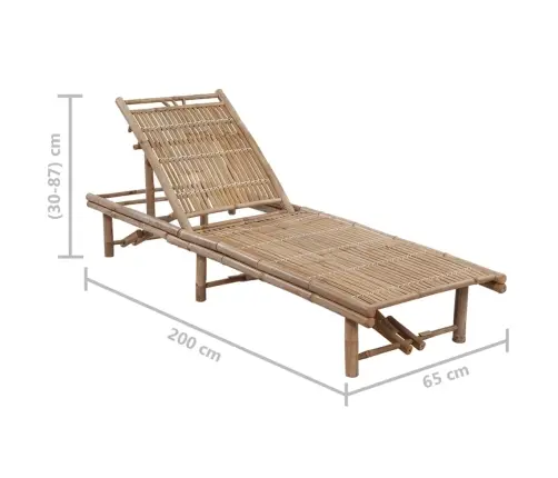 Päevitustool Istmepadjaga, Bambus