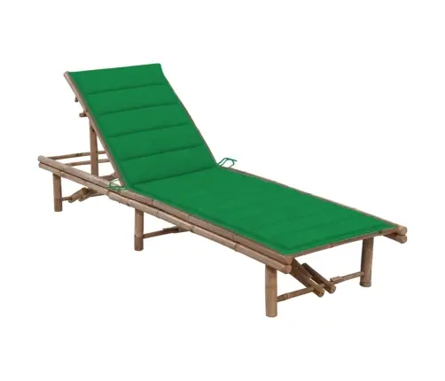 Dārza Sauļošanās Zvilnis Ar Matraci, Bambuss Vidaxl