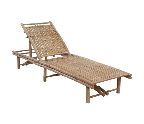 Dārza Sauļošanās Zvilnis Ar Matraci, Bambuss Vidaxl