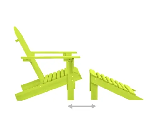 Dārza Krēsls Ar Kāju Balstu, Egles Masīvkoks, Zaļš Vidaxl