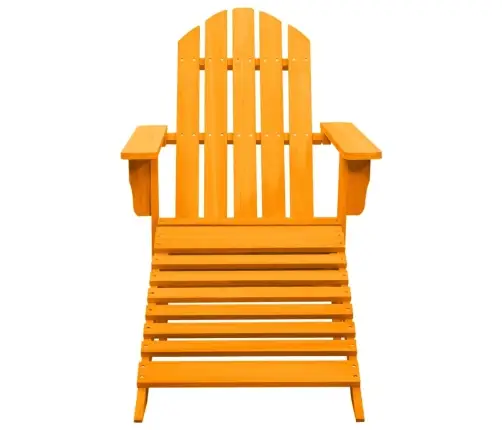 Dārza Krēsls Ar Kāju Balstu, Egles Masīvkoks, Oranžs Vidaxl