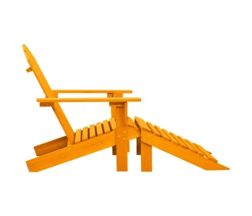 Dārza Krēsls Ar Kāju Balstu, Egles Masīvkoks, Oranžs Vidaxl