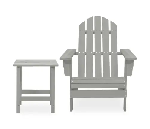 Dārza Krēsls Ar Galdiņu, Egles Masīvkoks, Pelēks Vidaxl