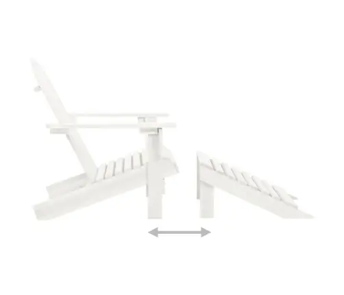 Dārza Krēsls Ar Kāju Balstu Un Galdiņu, Egles Koks, Balts Vidaxl