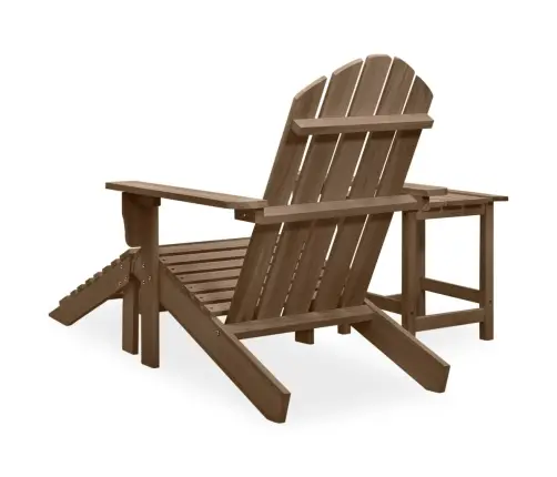 Dārza Krēsls Ar Kāju Balstu Un Galdiņu, Egles Masīvkoks, Brūns Vidaxl