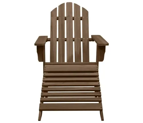 Dārza Krēsls Ar Kāju Balstu Un Galdiņu, Egles Masīvkoks, Brūns Vidaxl