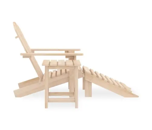 Dārza Krēsls Ar Kāju Balstu Un Galdiņu, Egles Masīvkoks Vidaxl