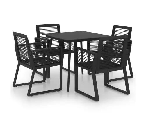 5-Daļīgs Dārza Mēbeļu Komplekts, Pvc Rotangpalma, Melns Vidaxl 5-Daļīgs Dārza Mēbeļu Komplekts, Pvc Rotangpalma, Melns Vidaxl