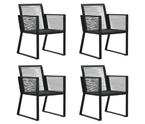 5-Daļīgs Dārza Mēbeļu Komplekts, Pvc Rotangpalma, Melns Vidaxl