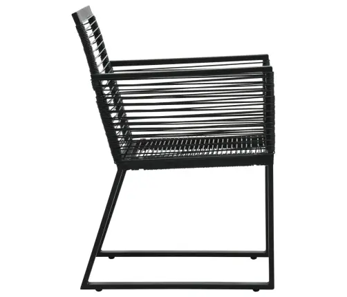 5-Daļīgs Dārza Mēbeļu Komplekts, Pvc Rotangpalma, Melns Vidaxl