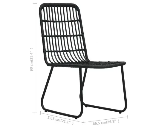 3-Daļīgs Dārza Mēbeļu Komplekts, Pe Rotangpalma Un Stikls Vidaxl