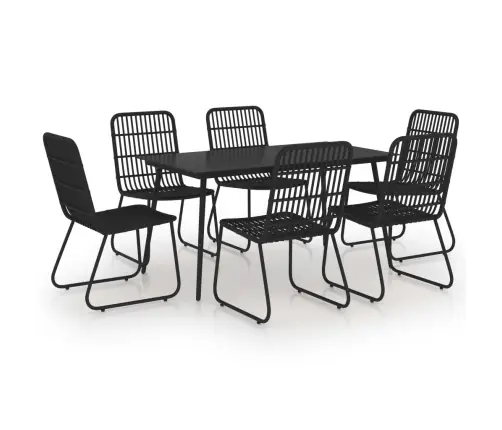 7-Osaline Aiamööblikomplekt, Polürotang Ja Klaas