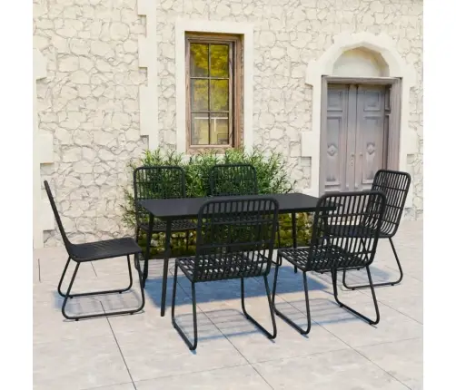 7-Osaline Aiamööblikomplekt, Polürotang Ja Klaas