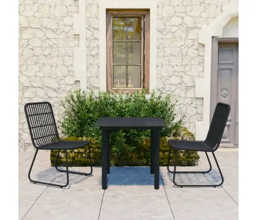 3-Osaline Aiamööblikomplekt, Polürotang Ja Klaas