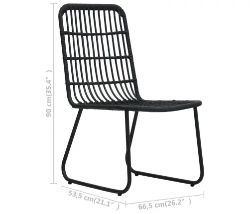 5-Daļīgs Dārza Mēbeļu Komplekts, Pe Rotangpalma Un Stikls Vidaxl