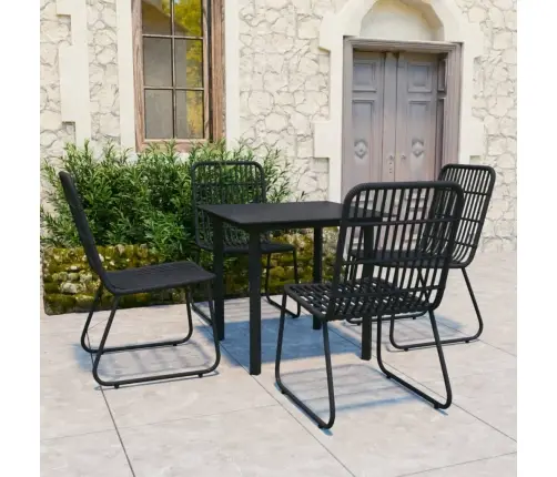 5-Daļīgs Dārza Mēbeļu Komplekts, Pe Rotangpalma Un Stikls Vidaxl