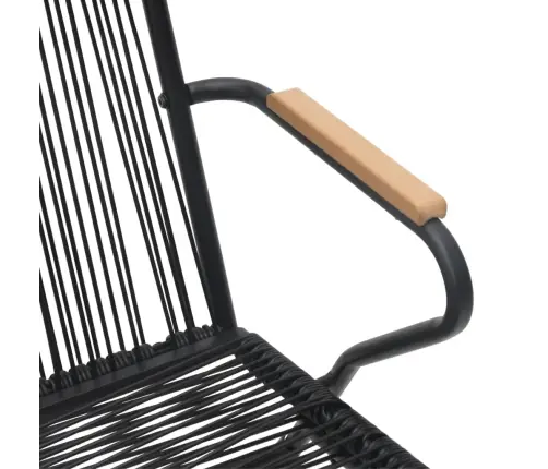 3-Daļīgs Dārza Mēbeļu Komplekts, Pvc Rotangpalma, Melns Vidaxl