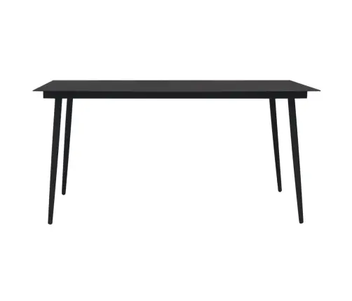 Sodo Valgomojo Komplektas, 7 Dalių, Juodas, Pvc Ratanas