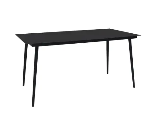 9-Osaline Aia Söögimööbli Komplekt, Must, Pvc-Rotang