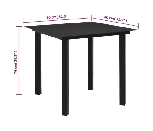 5-Daļīgs Dārza Mēbeļu Komplekts, Melns, Pvc Rotangpalma Vidaxl