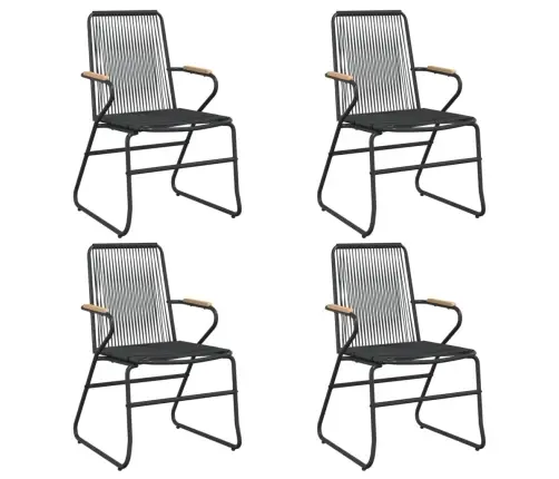 5-Daļīgs Dārza Mēbeļu Komplekts, Melns, Pvc Rotangpalma Vidaxl