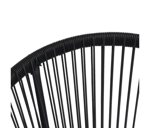 3-Daļīgs Dārza Mēbeļu Komplekts, Pvc Rotangpalma, Melns Vidaxl