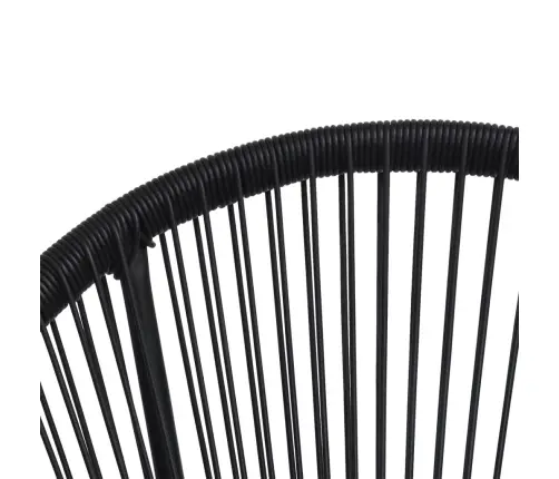 5-Osaline Aiamööbli Komplekt, Pvc-Rotang, Must