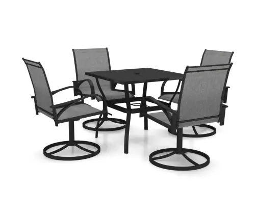 5-Daļīgs Dārza Mēbeļu Komplekts, Tekstilēns, Tērauds Vidaxl