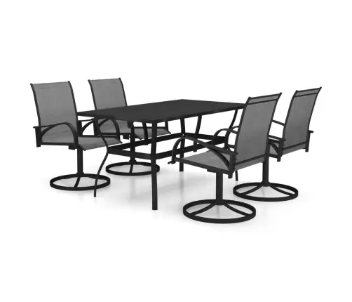 5-Daļīgs Dārza Mēbeļu Komplekts, Tekstilēns, Tērauds Vidaxl